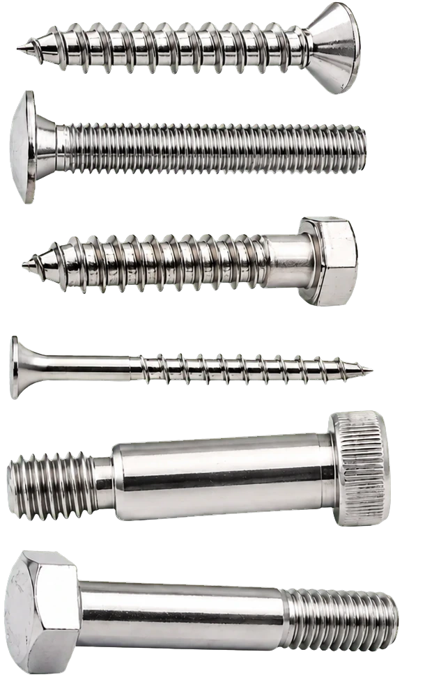 Pernos y tornillos de acero inoxidable ASTM F593 en diversos perfiles